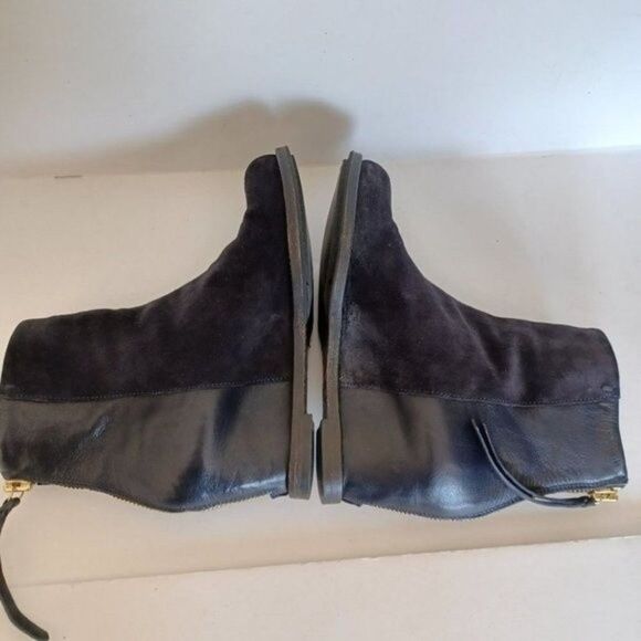 BUTTERO Ankle Boots Minimalist Lagenlook Black Suede Leather Wedge Sz 37.5 - Picture 5 of 11